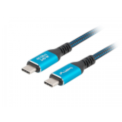 CABLE USB-C 4.0 LANBERG MACHO/MACHO 2M 240W 8K 60HZ NEGRO/AZUL