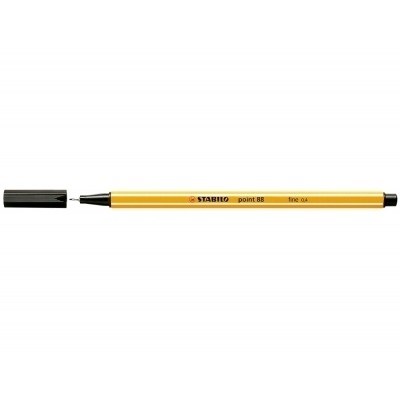 Stabilo Point 88 Rotulador de Punta Fina de Fibra - Trazo de 0.4 mm - Tinta con Base de Agua - Color Negro