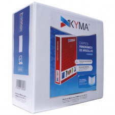 Carpeta Panorámica Kyma de Vinil Tamaño Carta 4 Aro en D Blanca