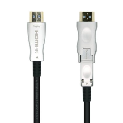Cable HDMI 2.0 AOC 4K Desmontable Aisens A148-0511/ HDMI Macho / D Macho - HDMI Macho/ 20m/ Negro