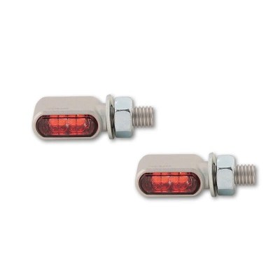 HIGHSIDER CNC LED tail-, brake light, turn signal Little Bronx, silver, tinted, E-approved, pair 254-2861