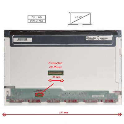 Pantalla para portátil LED 17.3 40 Pines Full HD