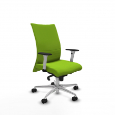 Piqueras y Crespo Albacete confidente sincro similpiel pistacho brazos 1D blancos base aluminio ruedas 65 mm nailon