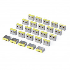 StarTech.com Tapones de Bloqueo USB-A de Repuesto con Pestillo - Paquete de 25 - Para USB-A-PORT-BLOCKER - Tapones Antipolvo A Presión - Reutilizable