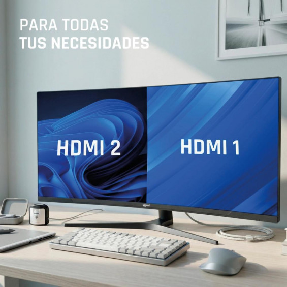 Monitor iggual ML34C, 34 pulgadas, UWQHD, VA, 165 Hz, 1 ms, curvo, altura regulable, altavoces, HDMI, DisplayPort, 120% sRGB - imagen 2