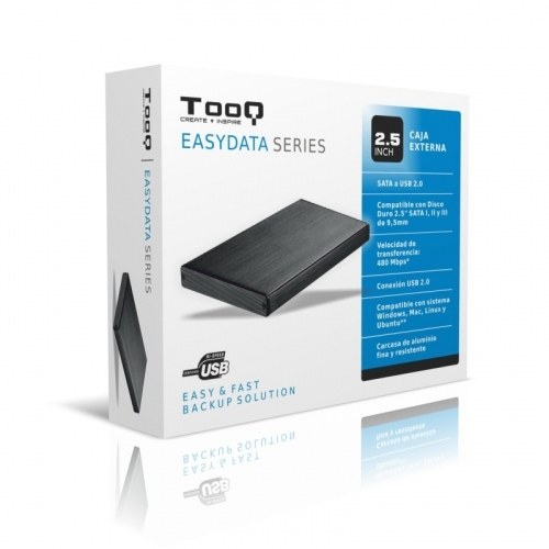 Z CAJA EXTERNA TOOQ TQE-2507B 2,5 9,5 MM SATA USB 2.0 NEGRA