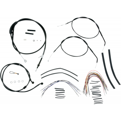 Kit completo líneas/cables en vinilo negro para manillar Ape Hanger BURLY BRAND B30-1004