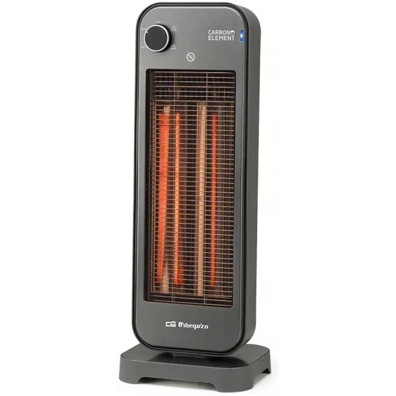 Estufa de carbono Orbegozo BP 7000, 900 W, 2 potencias, IP-20, negro