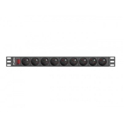 Regleta lanberg 1u 16a rack 19 9x socket negro 3m