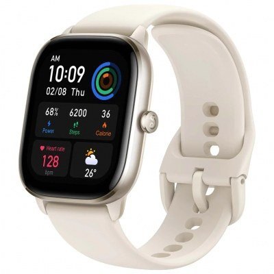 Amazfit GTS 4 Mini Reloj Smartwatch - Pantalla Amoled 1.65 - Caja de Aluminio - Bluetooth 5.2 - Resistencia al Agua 5 ATM - Color Blanco