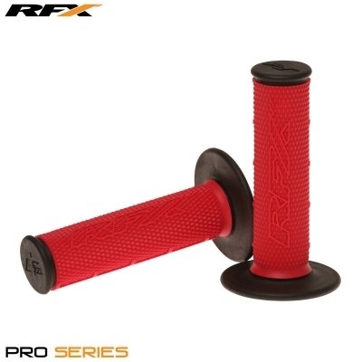 Puños compuestos dobles RFX serie Pro con extremos negros (rojo/negro), pareja FXHG2020099RD