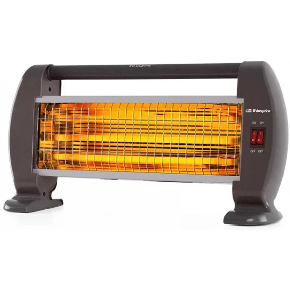 Estufa de cuarzo Orbegozo BP 0206, 1.200 W, 3 potencias, negro