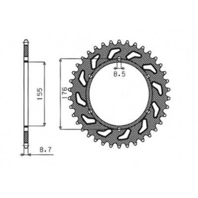 Coronas OEM de repuesto en acero SUNSTAR SPROCKETS 1-5698-44