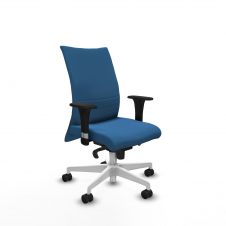 Piqueras y Crespo Albacete confidente sincro similpiel azul claro brazos 1D base blanca ruedas 65 mm nailon