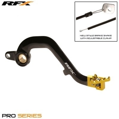 Pedal de freno trasero RFX Pro FT (negro/amarillo) - Suzuki RM125 FXRB3040099YL