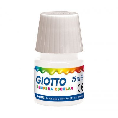 BOTE TEMPERA ESCOLAR GIOTTO 25ML BLANCO 356901 - Pack de 6 unidades