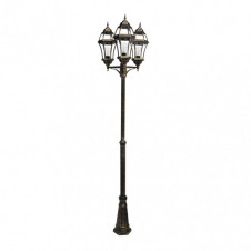 Farola Exterior Aluminio Becrux 3xe27 Neg/oro 234x60x60 Cm Regulable En Altura Ip44
