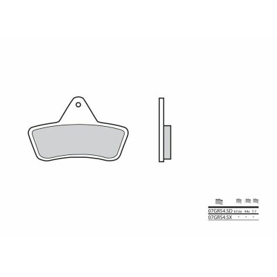 Pastillas de freno sinterizadas de competición Brembo 07GR54SX 07GR54SX