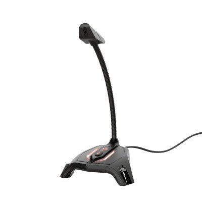 Trust Gaming GXT 215 Zabi Microfono USB - Brazo Flexible y Ajustable - Boton Silenciador - Iluminacion LED - Cable de 1.40m - Color Negro