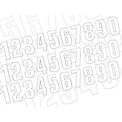 BLACKBIRD Race Numbers Kit 0 to 9 130x70mm White 5047/10BIHRKIT