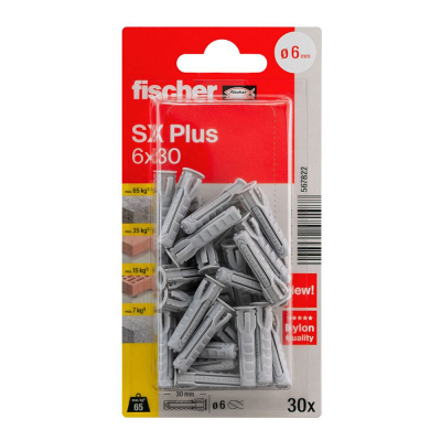 Taco sx plus ø6 x 30 mm, blister 30 uds
