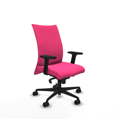 Albacete confidente sincro similpiel rosa brazos 2D base nailon ruedas 65 mm nailon