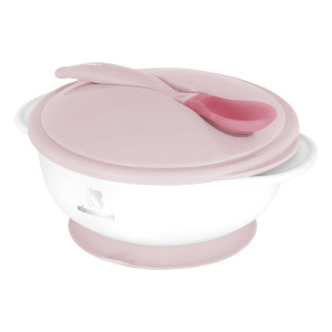 Cuenco con ventosa y termosensible cuchara Rosa