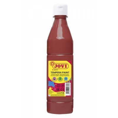 Jovi Tempera Paint Tempera Liquida 500ml - Base Agua - Lista para Usar - Alto Poder Cubriente - Secado Rapido - Excelente Fluidez - Adherencia en Multiples Superficies - Color Marron