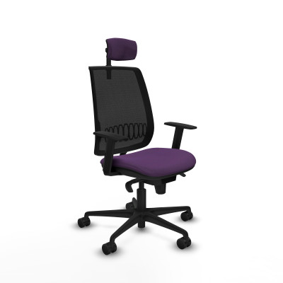 Alares sincro malla negra bali morado brazos 1D base nailon cabecero 2D ruedas 65 mm nailon