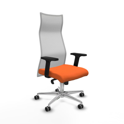 Albacete malla sincro malla blanca bali naranja brazos 2D base aluminio ruedas 65mm engomadas
