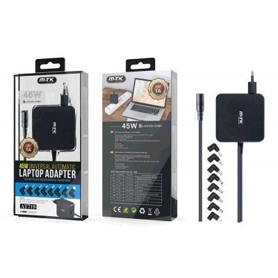 Cargador para portátil universal automático 45W / 8 conectores / 1.2m / AT719 / 1912