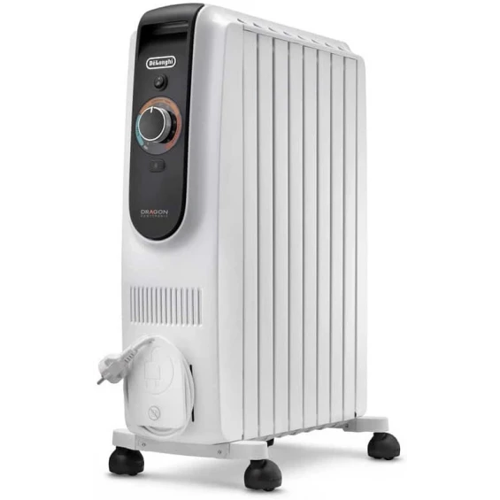 Radiador de aceite Delonghi Dragon Easytronic TRD50820, 2.000 W, 8 elementos, blanco