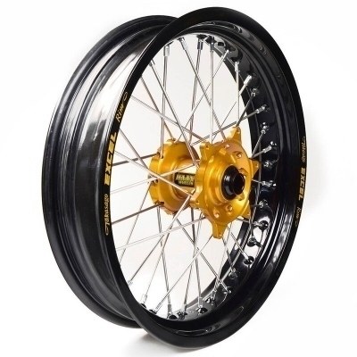 Rueda completa Haan Wheels aro negro 17-3,50 buje oro 1 54006/3/2 1 54006/3/2