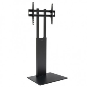 Soporte TV de suelo inclinable TooQ FS2288M-B MIRROR, 32-85 pulgadas, hasta 40 kg, VESA 600 x 400 mm, incl. +7°/-10°, altura ajustable, negro