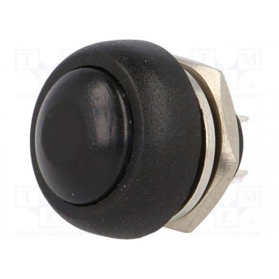 Pulsador OFF-(ON) NA 1A/250V M12 NEGRO