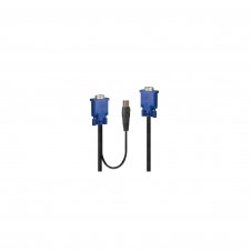 Lindy 32187 cable para video, teclado y ratón (kvm) Negro, Azul 3 m