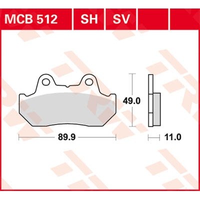 Pastillas de freno traseras sinterizadas serie SH TRW MCB512SH