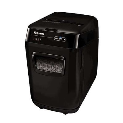 Fellowes AutoMax 200M Destructora de Papel Automatica Microcorte P-5 - Autoalimentacion 200 Hojas, Manual 10 Hojas - Capacidad de la Papelera 32L - Color Negro