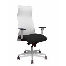 Piqueras y Crespo Sillón Sahuco blanco bali negro brazos blancos base blanca ruedas parque 65mm