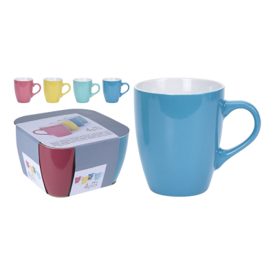 Juego de 4 tazas de cafe 340 ml colores surtidos