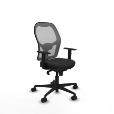 Piqueras y Crespo Jorquera sincro malla gris similpiel negro brazos 1D base nailon ruedas 65mm nailon