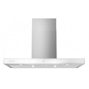 Campana decorativa de pared horizontal Corberó NANGA975XW, t-invertida, 90 cm, 756 m3/h, clase A, 3 velocidades, 68dB, filtro aluminio, 2 luces LED, acero inox blanco