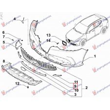 MOLDURA LATERAL INFERIOR EN PARACHOQUE DELANTERO(O)