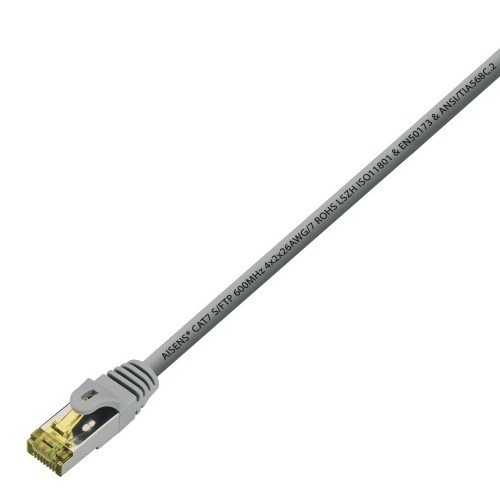 Aisens Cable De Red Rj45 Lszh Cat.7 600 Mhz S/Ftp Pimf Awg26 Gris 0,5M