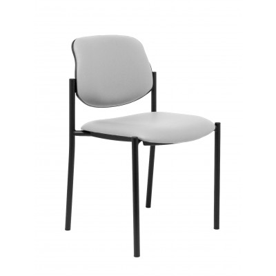 Silla fija Styl similpiel gris chasis negro