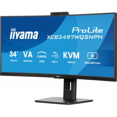 MONITOR IIYAMA VA, 2H 1DP,DOCK, KVM, 95W, 5MP HELLO