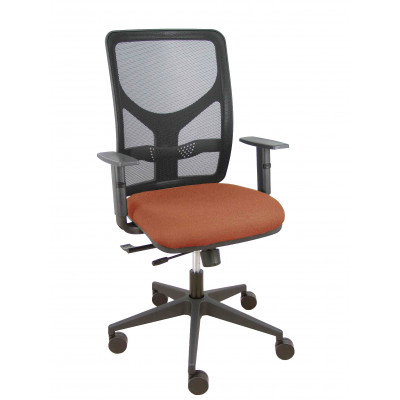 Silla Motilla traslack malla negra asiento bali marrón brazo regulable