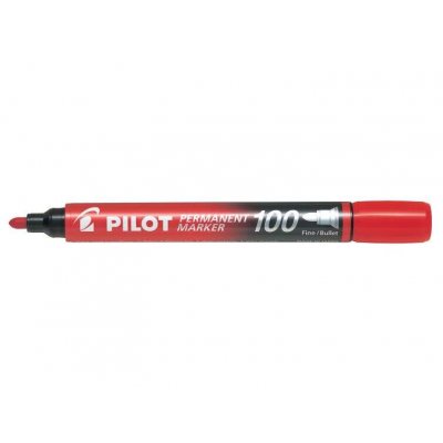 Pilot Rotulador Permanente 100 - Punta de Bala 4,5mm - Trazo 1mm - Color Rojo