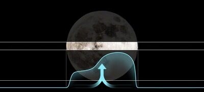 Imagen que muestra el efecto de XR Contrast Booster en parte de una luna llena