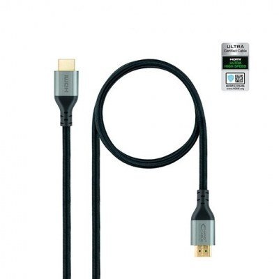 Cable hdmi 2.1 nanocable ultra high speed 2m - macho - macho - alta velocidad - 8k - 3d - 48gbps - negro